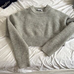 Zara Heather Gray Women's Crew Neck Sweater